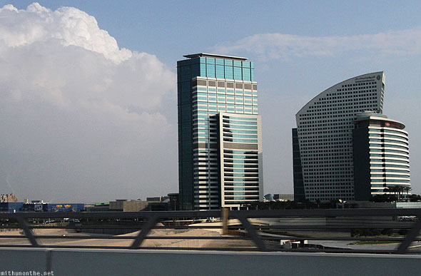 Dubai City Buildings. our way to Festival City
