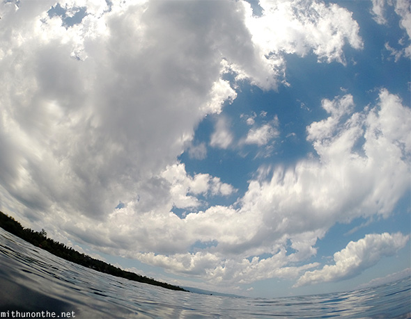 GoPro wide shot sky clouds from sea