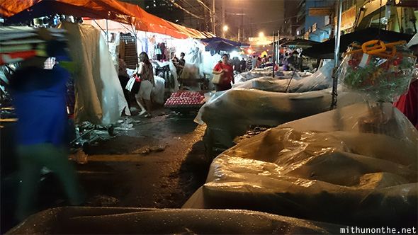 Divisoria night market rain Manila