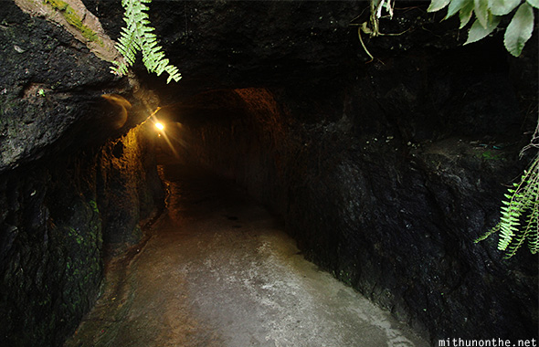 Entering Japanese war tunnel Davao