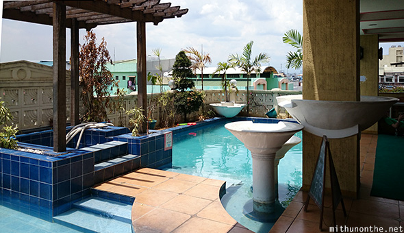 Pink Manila hostel pool Philippines