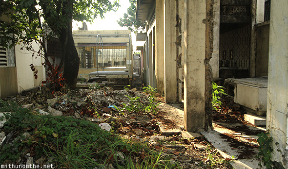 Broken damaged site Manila Chinese cemetery