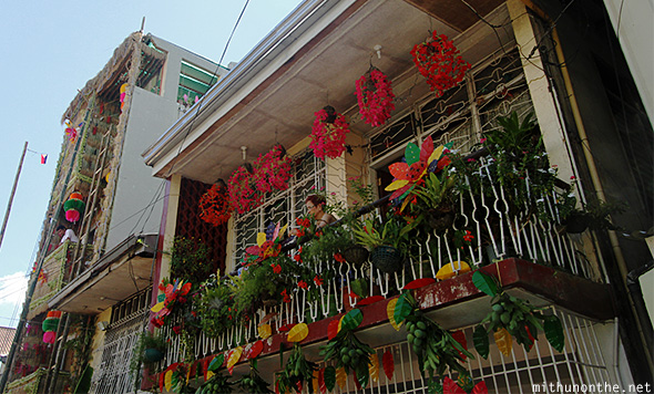 Decorated balcony Pahiyas Lucban