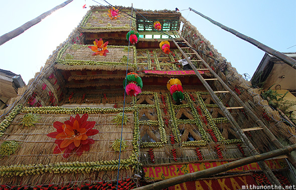 Decorated tall house Pahiyas festival