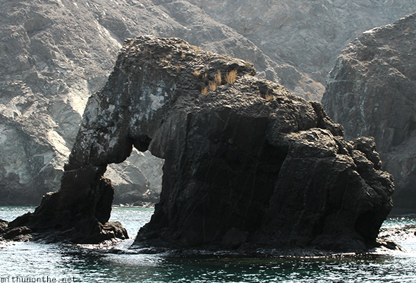Elephant rock shape Oman sea