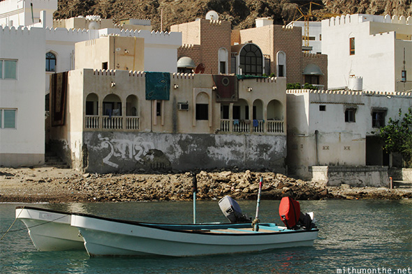 Muscat seaside village fishing boats