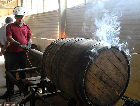 Barrel charring Amrut whisky Bangalore