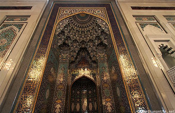 Ornate Islamic art Grand Mosque Oman
