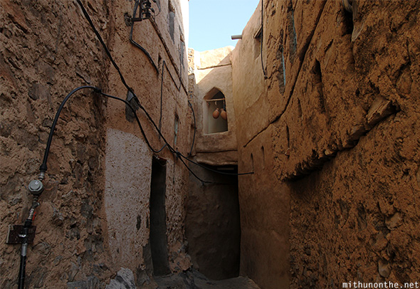 Stone walls Misfah village Oman