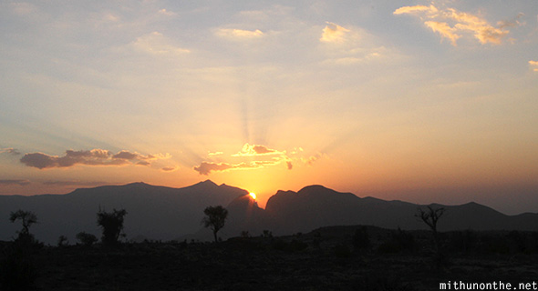 Sunset view from Jebel Shams Resort Oman