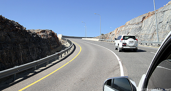 Uphill road Jebel al Akhdar Oman