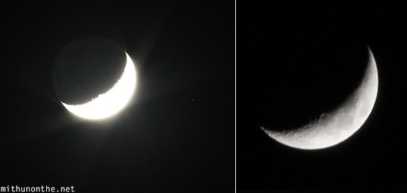 Crescent moon Oman night sky