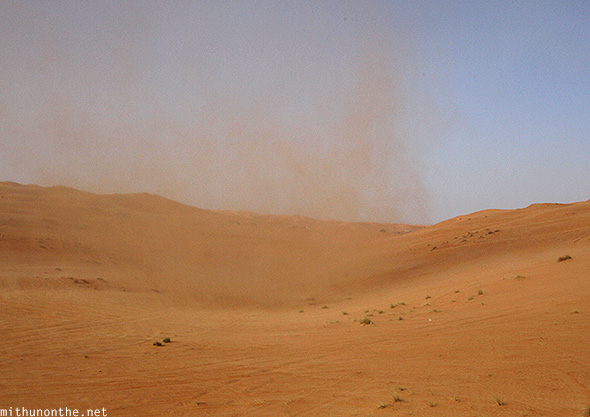 Sand whirlpool Oman desert