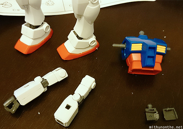 Gunpla assembled parts Gundam model