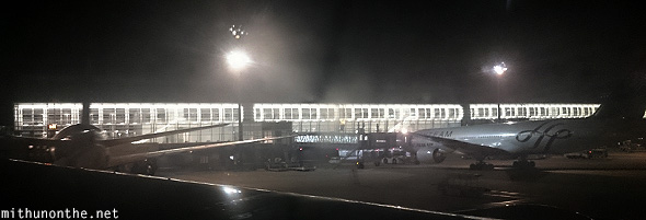Haneda Airport night landing Japan