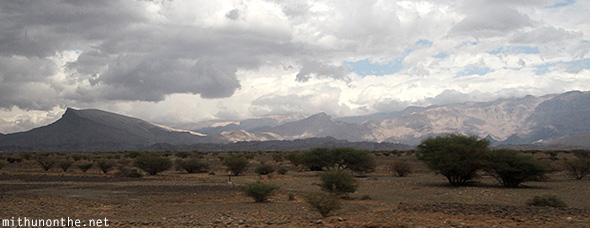 Mountain range highway Oman