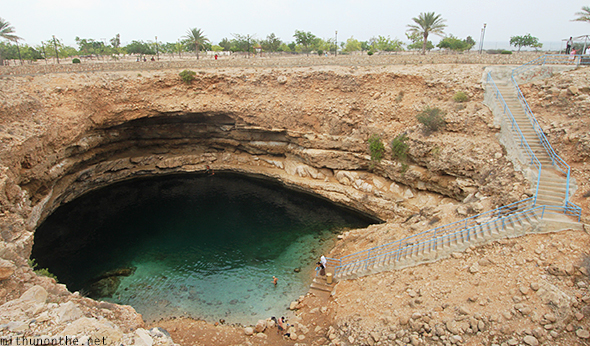 Sink hole park stairs Oman