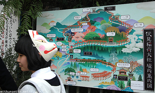 Fushimi Inari hill map Kyoto Japan