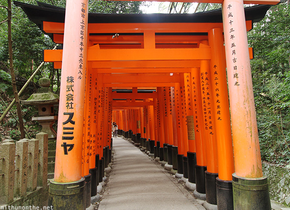 Fushimi Inari torii writing Kyoto