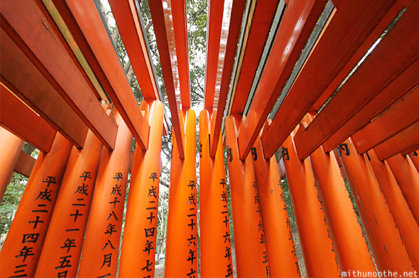 Gap between torii Kyoto Japan