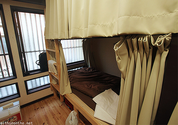 Shiori-an hostel dorm bed Kyoto Japan