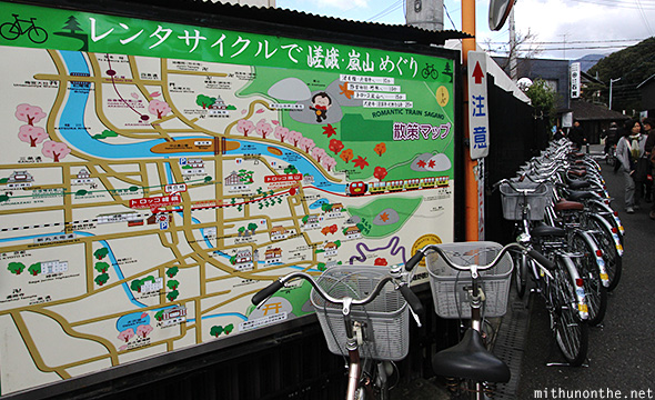 Arashiyama cycle map Kyoto Japan