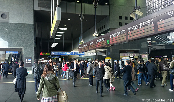 Kyoto station morning rush Japan