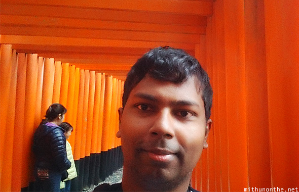 Mithun Divakaran selfie Fushimi inari