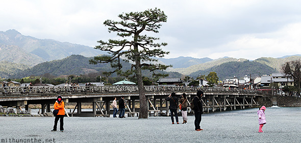 Arashiyama bridge park panorama