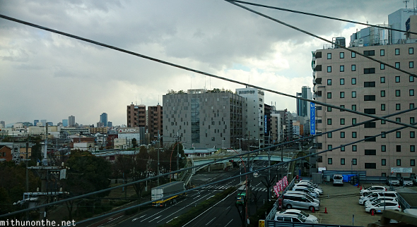 Japanese city train window