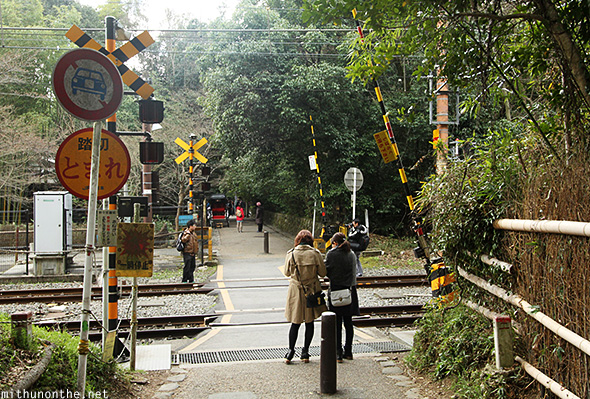 Railway crossing Arashiyama Kyoto