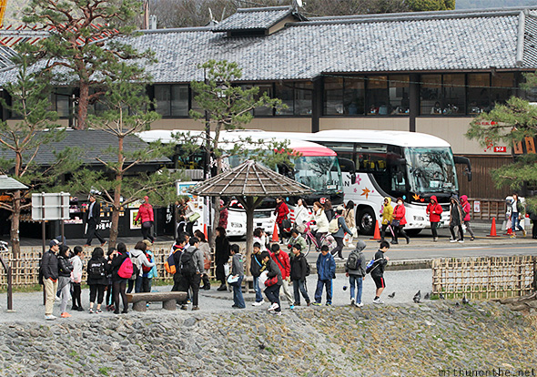 Tourist buses Arashiyama Japan
