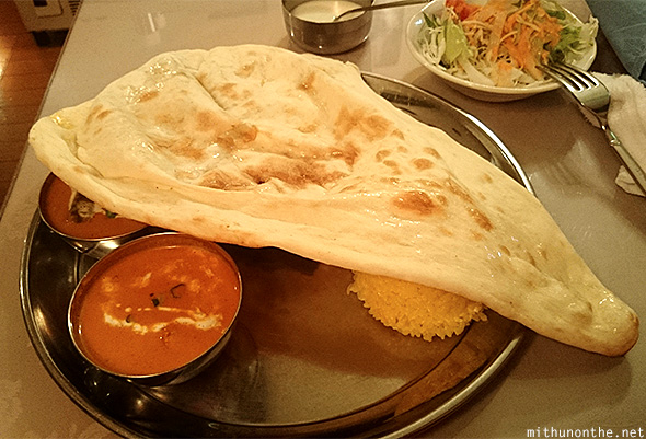 Naan thali Indian restaurant Japan