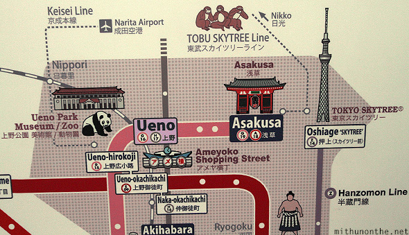 Ueno landmark map Tokyo