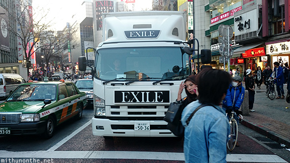 Exile promotional truck Shibuya Japan