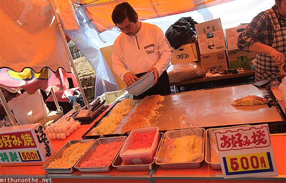 Okonomiyaki stall street food Tokyo