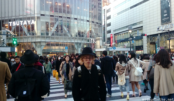 People crossing Shibuya road Tokyo