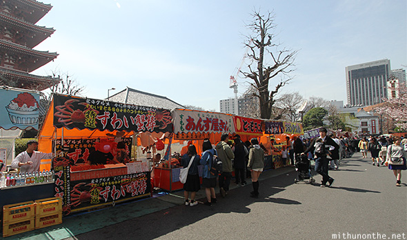 Street food stalls Asakusa Tokyo