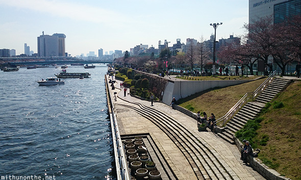 Sumida river walkway Tokyo Japan