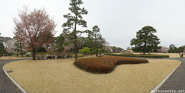 Grass Tokyo Imperial garden panorama