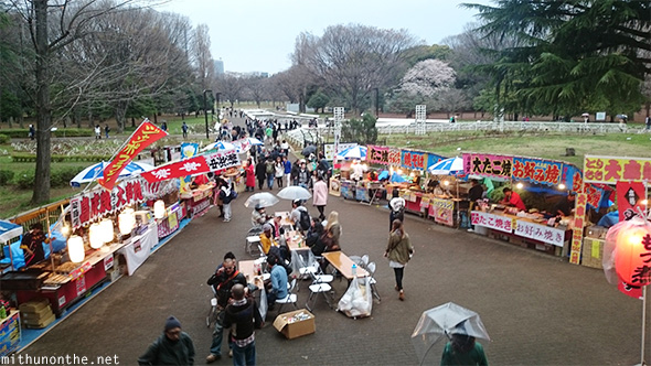 Food stalls Sunday Yoyogi park Japan