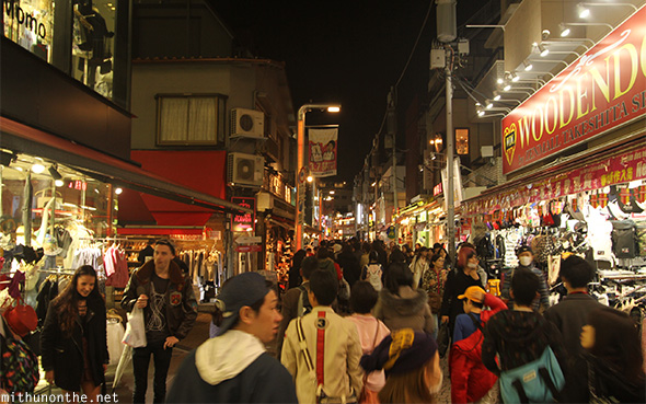 Takeshita street crowded Tokyo night