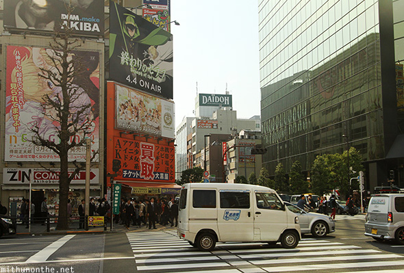 Akihabara crossing billboards Tokyo