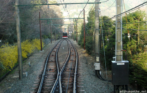Downhill tram Hakone hill Japan