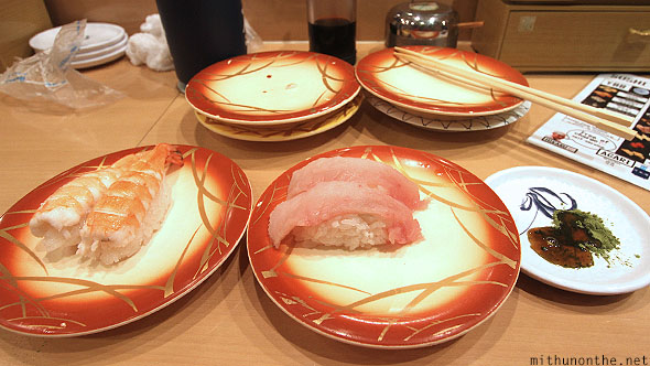 Ebi sushi fat tuna Tokyo Japan