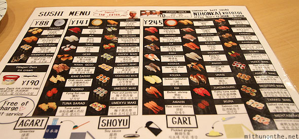 Nihonkai Kototoi sushi menu Tokyo