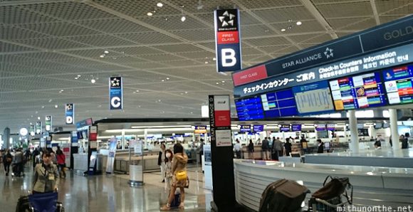 Narita airport check in counters Japan