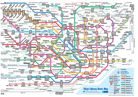 Tokyo subway map metro