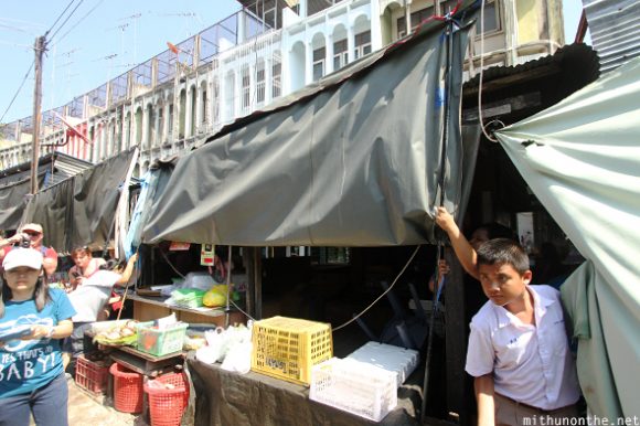 Folding umbrella shops Maeklong Railway market