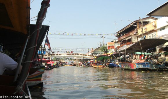 Amphawa floating market canal Thailand